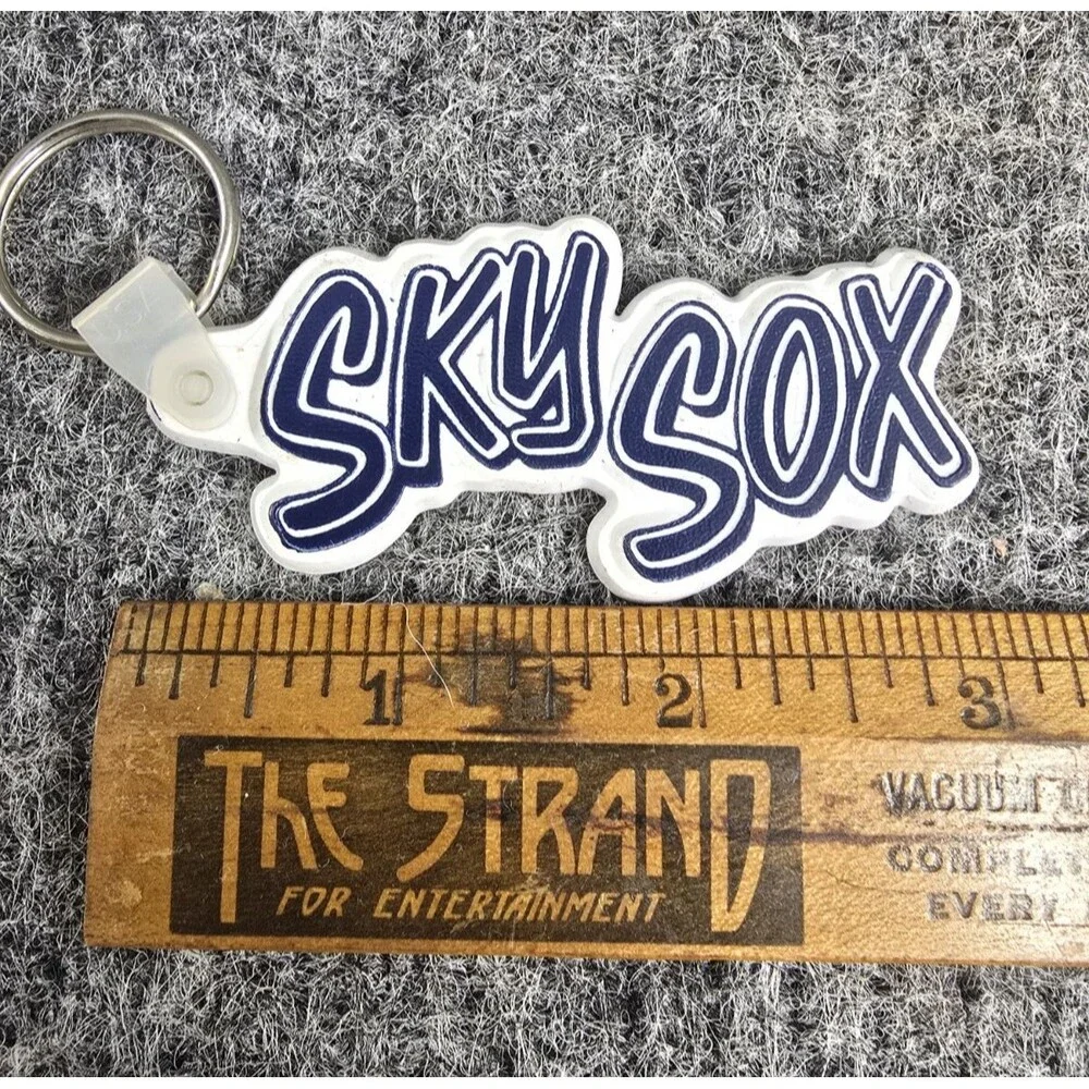 Vintage Keychain Sky Sox Minor League Rubber Blue Letter Spell Out